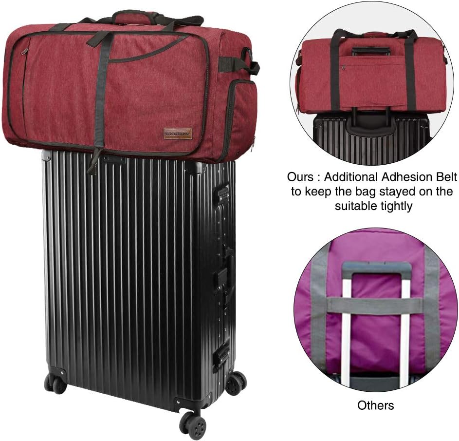 Canway 65L Travel Duffel Bag， Foldable Weekender Bag with Shoes Compartment for Men Women Water-proof & Tear Resistant - Image 6